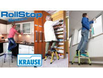 Використання RollStop System на двосторонніх стремянках KRAUSE Rolly